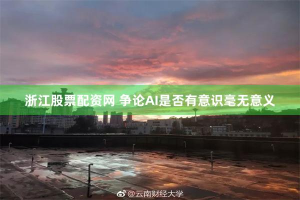 浙江股票配资网 争论AI是否有意识毫无意义