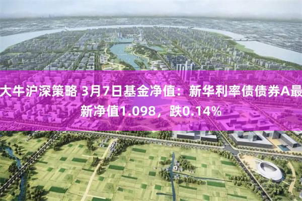 大牛沪深策略 3月7日基金净值：新华利率债债券A最新净值1.098，跌0.14%